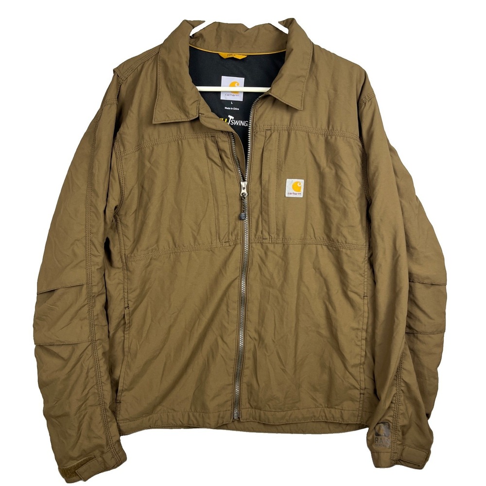Carhartt Full Swing Jacket Men’s Large Brown Rain Defender Force 101980 205
